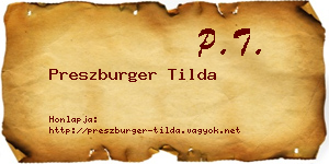 Preszburger Tilda névjegykártya